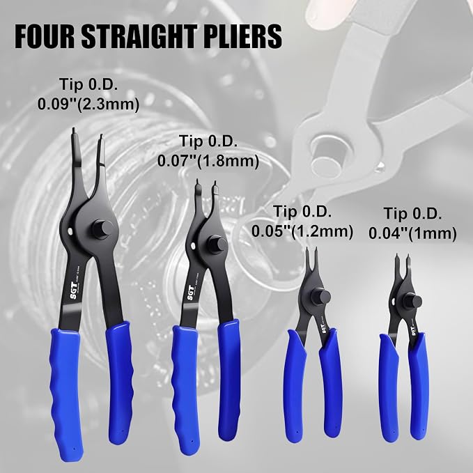 14pcs Snap Ring Pliers Set, Internal and External Circlip C Clip Pliers Kit
