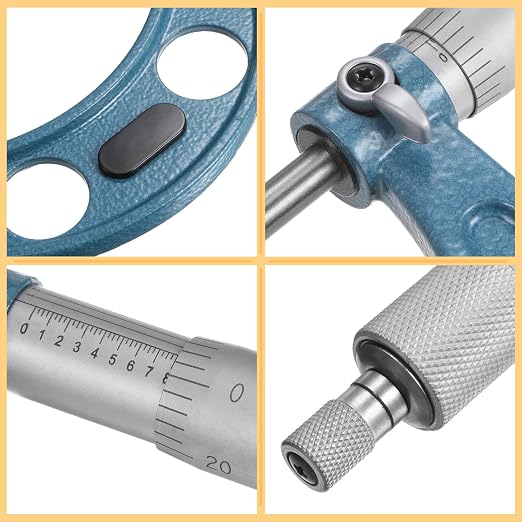 HARFINGTON Outside Micrometer 0-1" 1"-2" 2"-3" 3"-4" 4"-5" 5"-6" Measuring Tool 0.0001" Graduation 6in1 Set