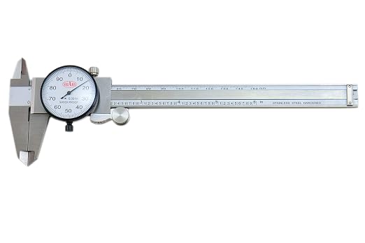 Shars Precision Stainless Steel Shock Proof Dial Caliper 0-6" w/Metric Scales, .001" Graduation 303-1305D P