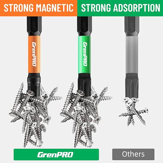 GRENPRO Impact Screwdriver Bits Set, 35Pcs 2” Allen Wrench Drill Bit Set (Metric & SAE)/Trox, Premium S2 Steel Magnetic 1/4" Hex-Shank Bit Set,CNC Machined, Automotive Mechanic Home Repair