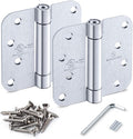 Satin Door Hinges Self Closing Hinge Auto Close Hinge Outlet Hardware Adjustable Spring Loaded Hinges 5/8" Radius Corner for Commercial Grade Self-Closing, UL Listed 3 Pack