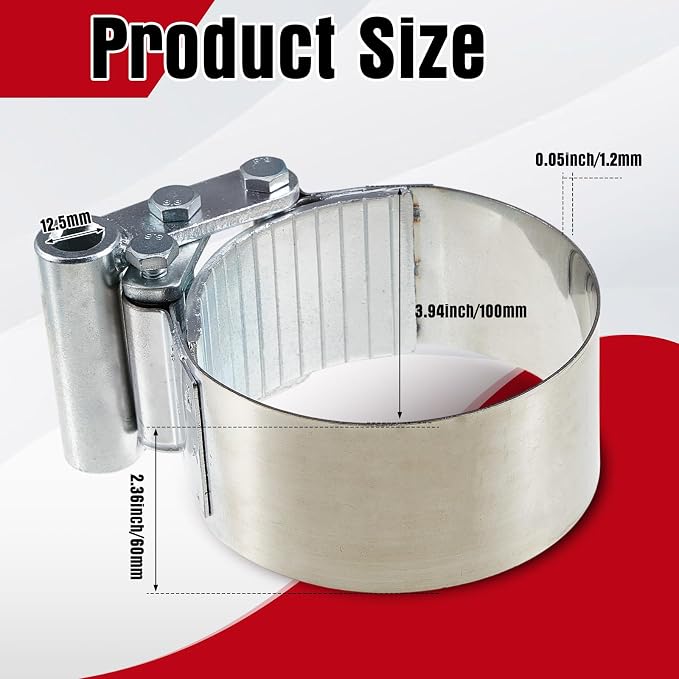 Yaocom 2 Pieces 3-3/4 to 4-1/2 Heavy Duty Oil Filter Wrench Use with 1/2 Square Drive, Air Dryer Diesel Truck Large Oil Filter Wrench