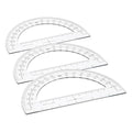 Sparco 01490 Plastic Protractor, 6-Inch Ruler Base, Clear (Pack of 3)