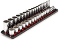 TEKTON 3/8 Inch Drive 12-Point Socket Set, 38-Piece | SHD91212 | (6 - 24 mm), Shallow and Deep, Socket Rail