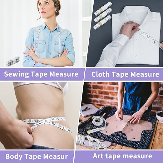 GliSun Soft Tape Measure 24 Pack Measuring Tape Bulk for Body Sewing Tailor Cloth Vinyl Measurement Craft Supplies,150cm/60inch Accurate Soft Double Scale Ruler-White