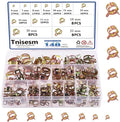 Tnisesm 140 Pcs 12 Values 6-22mm Spring Band Type Action Pipe Clamp, Air Hose Tube Water Pipe Fuel Pipe Silicone Vacuum Hose Clamp Fasteners Assortment Kit TN-23-1