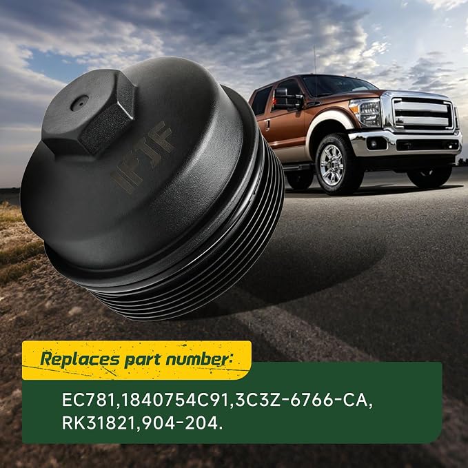 iFJF EC781 Oil Filter Plastic Cap Replacement for Ford 6.0L Powerstroke | for F250-F550 6.4L, Seamless Seamless-System Integration, 3K-5K Mile Routine Maintenance Ready, Fast Back-on-the-Road Setup