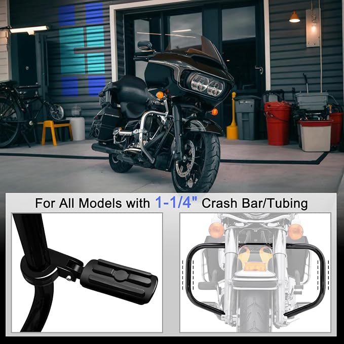 Adjustable Highway Footrests for Harley Touring 1.25" （32mm）engine guards