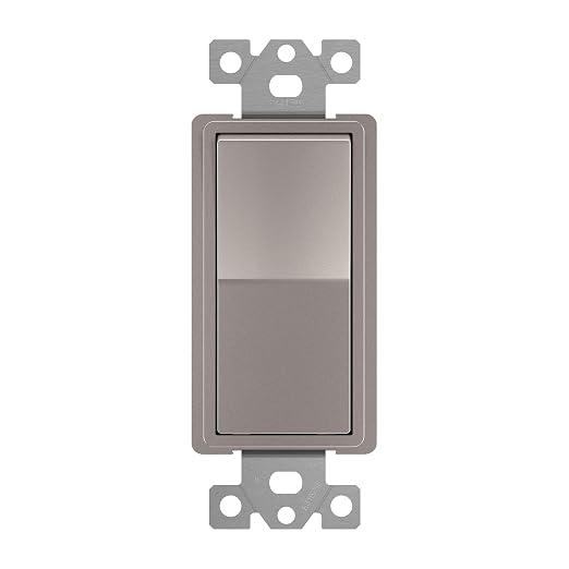 ENERLITES 4-Way Decorator Light Switch, Four Way Paddle Rocker Switch, Gloss Finish, Ground Wire Lead Attached, Residential/Commercial Grade, 15A 120V/277V, UL Listed, 94150-NK, Nickel