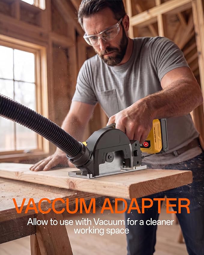 4" Mini Circular Saw Compatible With DeWalt 20V Battery(NO Battery) | Brushless Cordless Cut Off Tool with 3 Speeds, 4 Blades,12000RPM,Removable Dust Cover for Metal, Wood and PVC