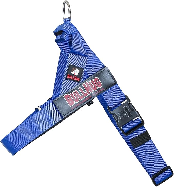 Adjustable Dog Harness– No Pull, No Choke – for English Bulldogs, French Bulldogs, Pugs & Broad-Chested Breeds – Easy, Safe Walks (Royal Blue, Large)