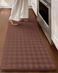 Color&Geometry Anti Fatigue Cushioned Kitchen Floor Mats,17"X71",Long Runner Rug Non Slip Waterproof,Memory Foam Padded Standing Mat for Front Sink,Brown