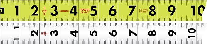 Komelon 25' x 1.06" Self-Lock Powerblade II Tape Measure, Yellow/Black, SL52425