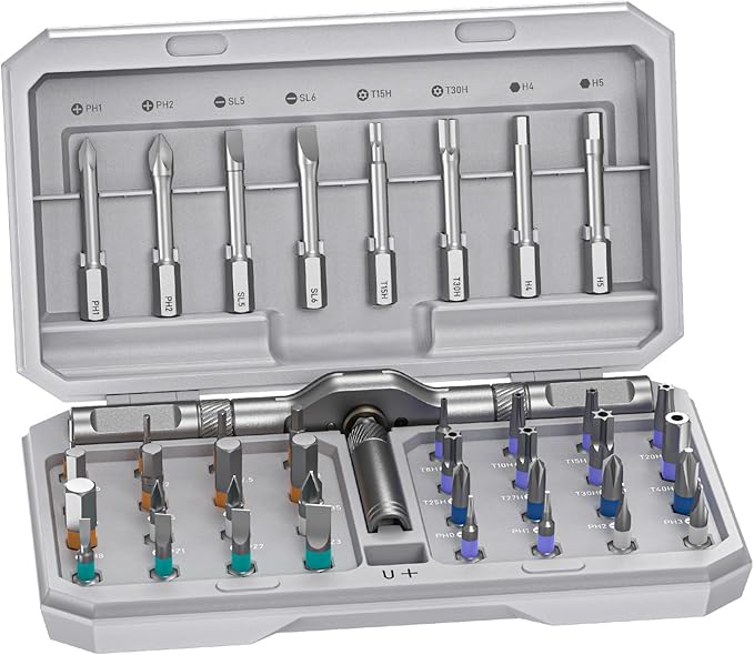 42 in1 Magnetic Screwdriver Set Precision Multi Bit Ratchet T Handle Repair Kit for Electronics, Phone, Laptop, Watch, Eyeglasses – Portable Tool Set for Home & DIY