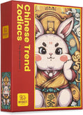 Jigsaw Puzzles for Adults 1000 Pieces, Chinese Zodiac Animals Gentle, Graceful, Lucky Rabbit Jig Saw Puzzle Gifts for People Born in 1963, 1975, 1987, 1999, 2011, 2023, 31.5 * 17.72 Inch