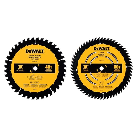 DEWALT 10 in. 40T / 60T General Purpose Combo Pack (DWA110CMB)