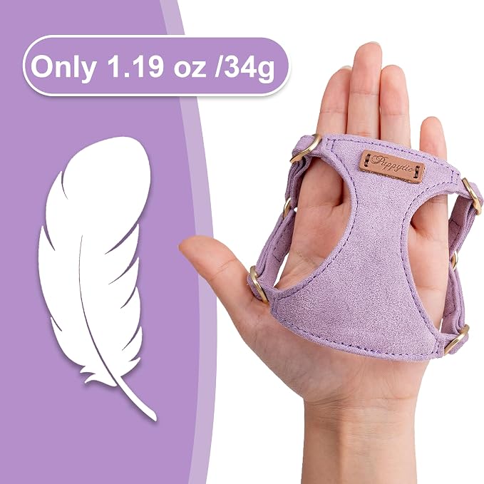 Puppytie XS Dog Harness and Leash Set, Light Purple, XS (4.5-11 lbs) | Extra Small Dog Harness, Puppy Harness and Leash, Soft Lightweight and Adjustable, Xsmall Dog Harness for Daily Walks