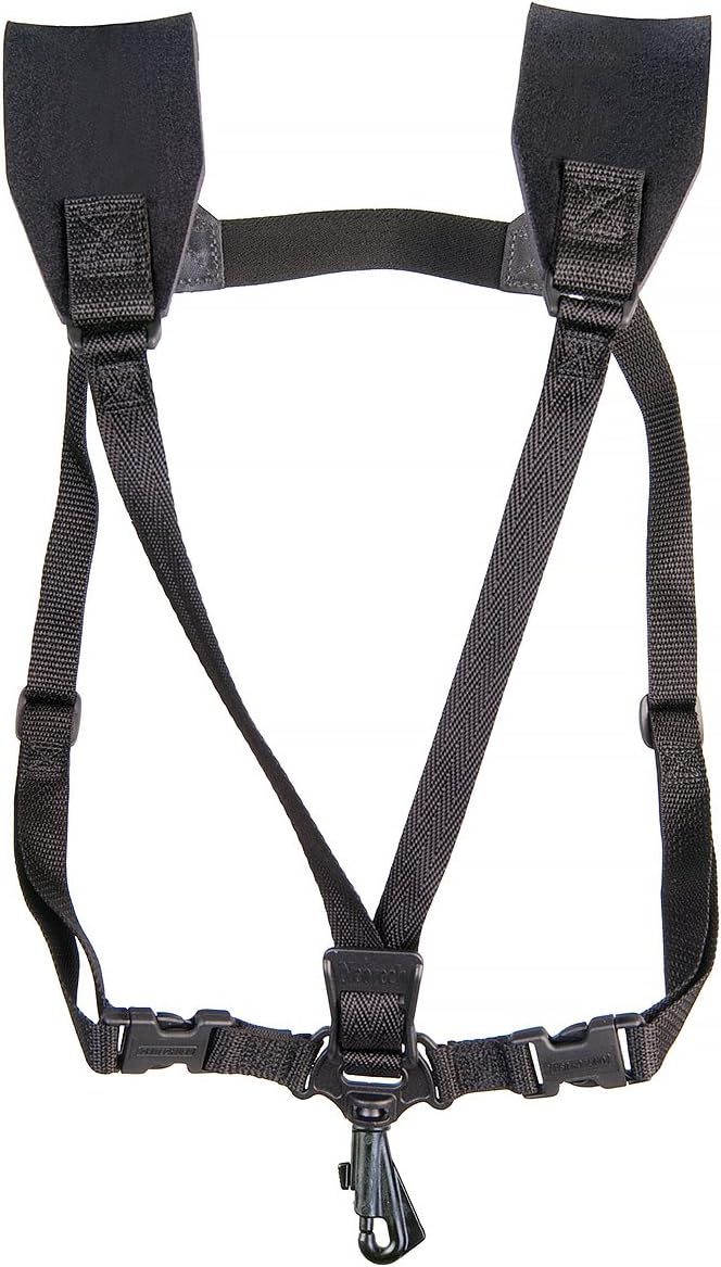 Neotech Soft Harness – Padded Neoprene Saxophone Shoulder Harness with Swivel Hook | Adjustable, Comfortable Support – Regular, Black, Made in USA