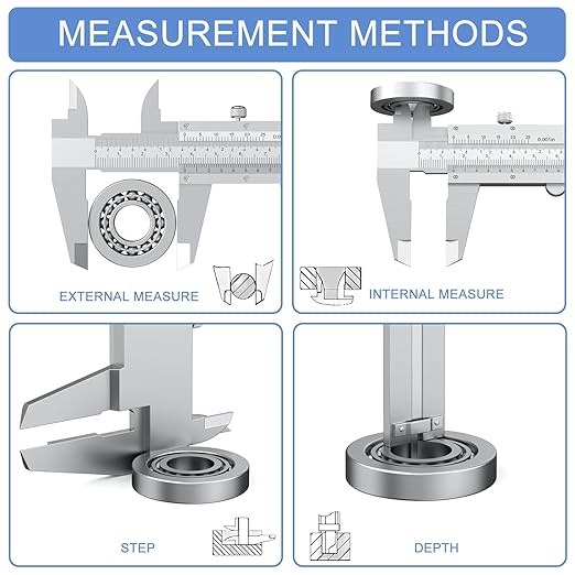 HDLNKAK Vernier Caliper 6 Inch + Stainless Steel Feeler Gauge 32 Blade, 6" Stainless Steel Non Digital Caliper, 0-6Inch/0-150mm，0.02mm/0.001" High Precision Caliper