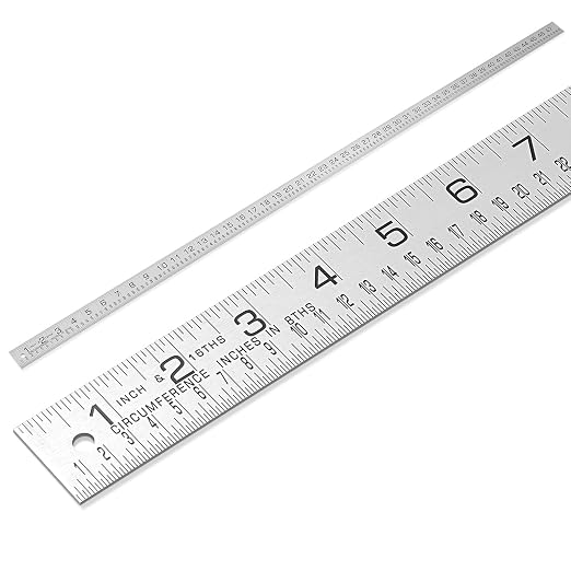 Tellegloww 2 Pcs Steel Ruler 1-1/4 in x 4 ft Machinist Rule Measuring Tool for Tinner Circumference Measurement Metalworking Industrial Drawing Engineering