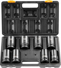 VEVOR 1" Drive Impact Socket Set, 8 Piece Deep Socket Set Metric 27-41mm, 6 Point Cr-Mo Alloy Steel for Auto Repair, Easy-to-Read Size Markings, Rugged Construction, Includes Storage Case