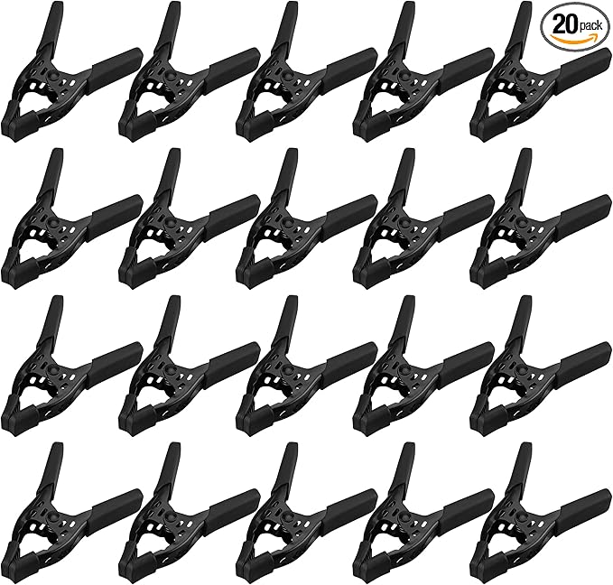 20-Piece Spring Clamps for Woodworking/Backdrop Stand/Pool Cover / 4-inch Tarp Clamps Heavy Duty Clips Spring Clips Metal Clamp Large Heavy Duty Clamps