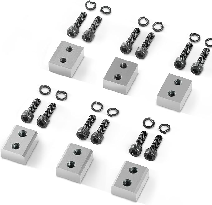 VEVOR Electric Rebar Cutter Replacement Blades 6 PCS 25mm(1 Inch) - HRC58-60 Hard Jaw Blades with 12 Hex Screws & Spring Washers, Fit RC-25