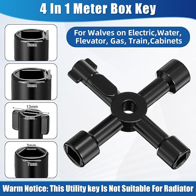 5 Pcs Angle Stop Wrench Kit Plumbing Tool, Compression Sleeve Puller for 1/2" Compression Fitting Ferrule Puller Removal Tool for 1/2" Copper Tubing 4-way Multi-functional Utility Key(Blue)