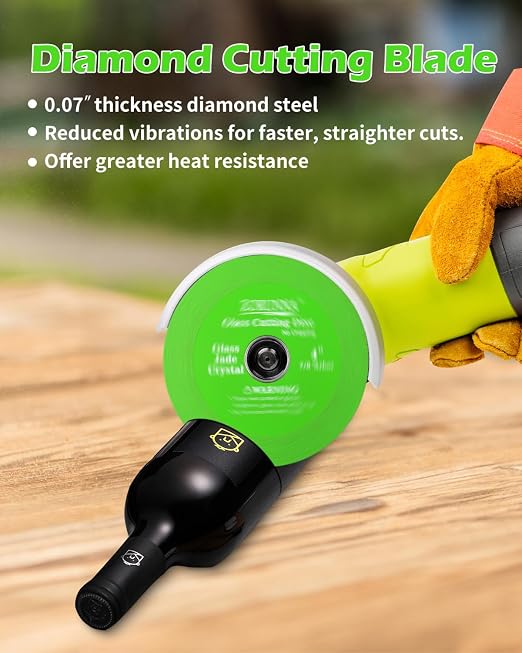 ZORUNNA 4inch Glass Cutting Disc Tool, Diamond-Edged Glass Tile Cutter, 3 Pcs Ultra-Thin Disco para Cortar Vidrio for Grinding Jade, Crystal, Wine Bottles, Tile.