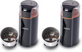 KRUPS Silent Vortex Electric Coffee Grinder: 3 oz Capacity, 5x Quieter, 175W Motor for Coffee Beans, Spices & Herbs - Removable Dishwasher-Safe Bowl, 12-Cup Yield, Black (Pack of 2)