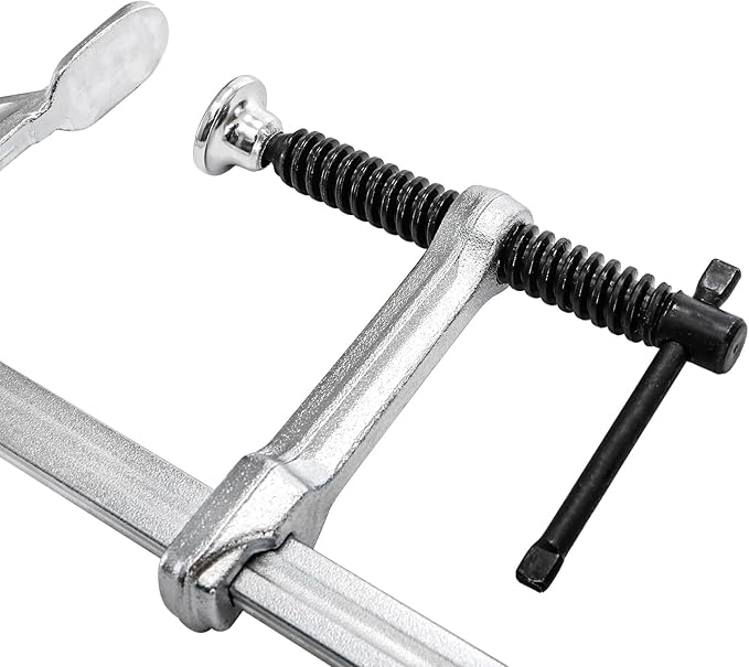 SOUJOY 4 Pack Bar Clamp for Welding, 12 Inch F Clamp, Light -Duty Steel Drop Forged Bar Clamps with Max 450Lbs Load Limit for Welding, Woodworking, Metal working, DIY and Crafts