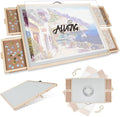 ALL4JIG 2000 Pieces 2-in-1 Tilting&Rotating Puzzle Board for Adults,Wooden Jigsaw Puzzle Table with 4 Drawers, 28.5 "x40.16 Portable Board with Lazy Susan and Cover,with a Tabletop Easel-Style Tilt