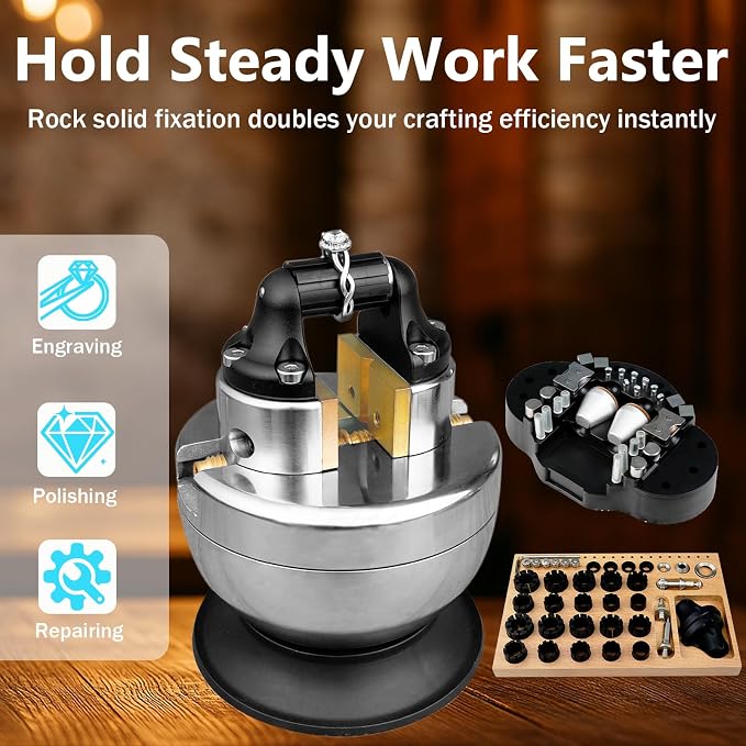 DZQ 4 Inch 71 Pcs Jewelry Ball Vise Tool Kit with Ring Making Accessories