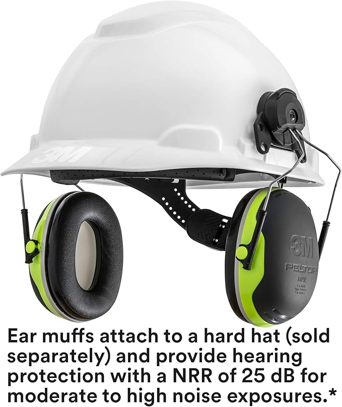 3M PELTOR Hearing Protection Earmuffs, X4 Series Noise Protection, Construction, Manufacturing, Assembly, Sanding