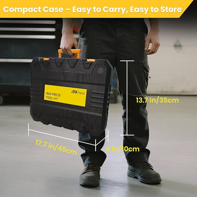 168-Piece Tool Set with Screwdrivers Ratchet Wrenches Tool Kit for Home