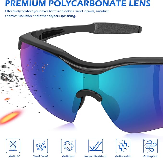 OXG 12 Pack Safety Glasses, ANSI Z87.1 Impact Resistant Anti-Scratch Safety Goggles for Men Women Youth