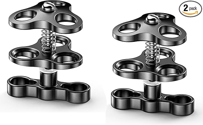 Sea frogs 2PCS Triple Ball Clamp for Diving Underwater Photography System