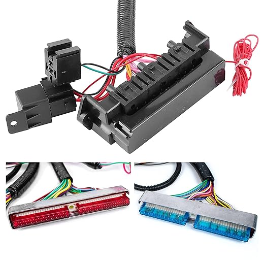 Standalone Wiring Harness, Fit for 97-06 GM LS1 Vortec Engine 4.8 5.3 6.0 L | 4L60E DBC, Red/Blue PCM, LS Swap Engine Harness, Stand Alone Wire Harness, Drive by Cable Throttle Body