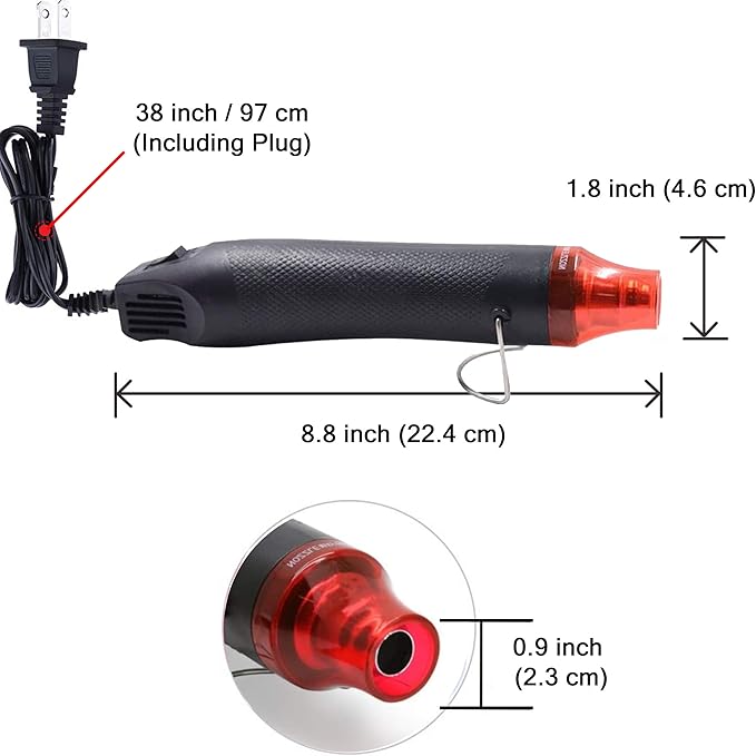 Bubble Removing Tool for Epoxy Resin and Acrylic Art, DIY Glitter Tumblers, Specially-Designed Heat Gun for Making Acrylic Resin Travel Mugs Tumblers to Remove Air Bubbles (Black)