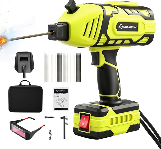 Portable Handheld Welding Machine 110V with IGBT Inverter, 5-Level Adjustable Current 20-120A, Compact Lightweight Design for Stick Welder, DIY Projects, and Professional Use (GREEN)