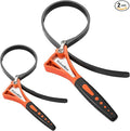 ValueMax 2-piece Strap Wrench Set, Adjustable Oil Filter Wrench with Max Diameter 4" (Small) & 6" (Large) for Shower Head Water Filter, Jar Opener Set