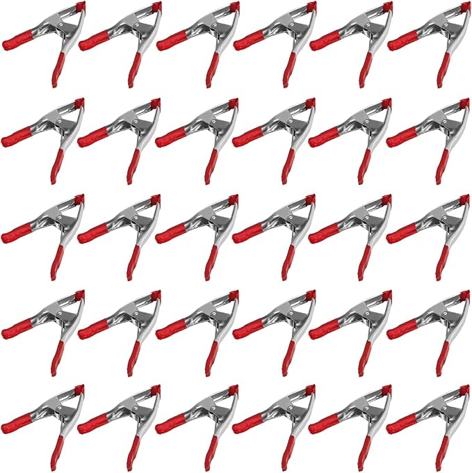 Set of 24-9-Inch Metal Spring Clamp with Red Tip