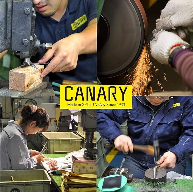 CANARY Cardboard Cutter with Sheath - 7.5" Box Opener Utility Knife with Non-Stick Coated Blade for Breaking Down Boxes & Opening Packages - Made in Japan, Yellow
