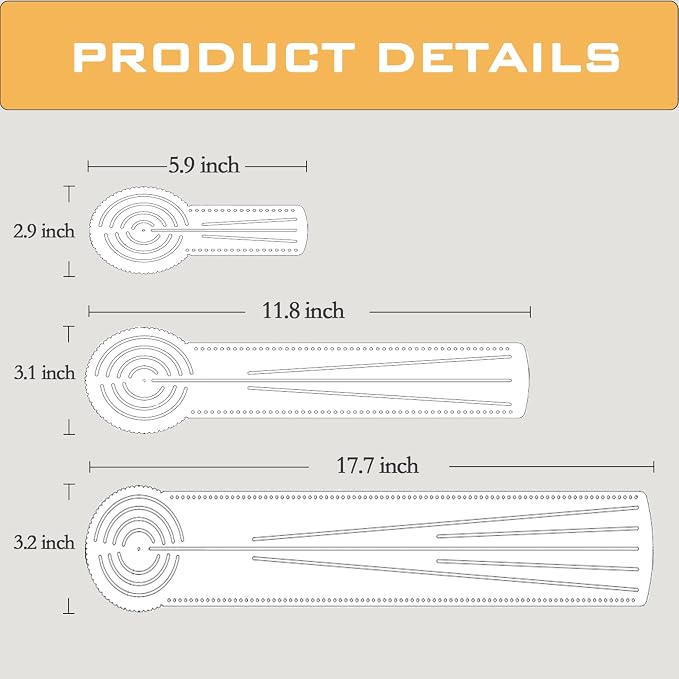 3-in-1 Mandala Ruler Tool with Holes, Mandala Dot Art Circle Maker, Compass Protractor Straight Ruler for Dot Art Geometric Mandala Pattern Design, Small Size (15cm/6")