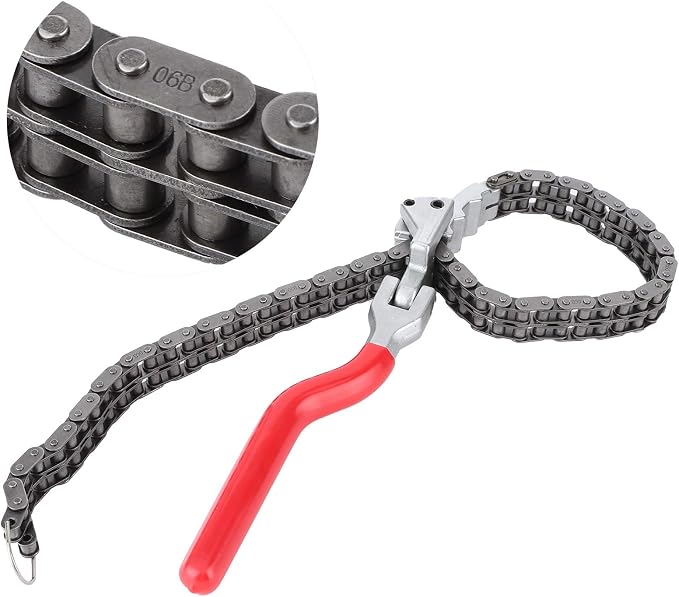 Chain Wrench, Heavy Duty Oil Filter Chain Wrench Spanner Long Handle Oil Filter Removal Tool for Auto Car Repairing