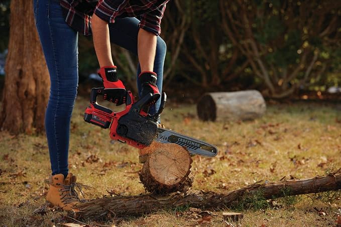 CRAFTSMAN V20 Cordless Chainsaw, 12-Inch Electric Chainsaw, Battery Powered, Battery and Charger Included (CMCCS620M1)