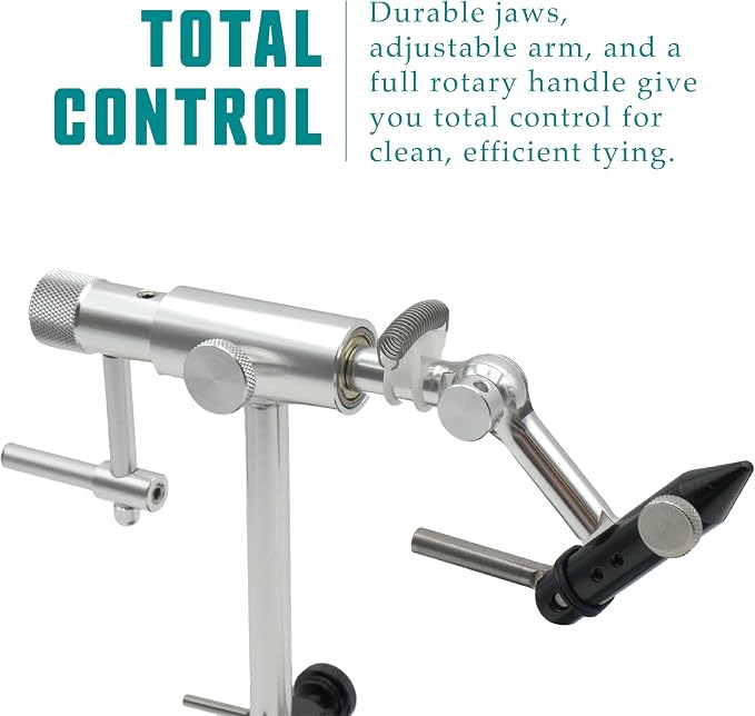 V2 Rotary Fly Tying Vise w/Travel Base, Silver
