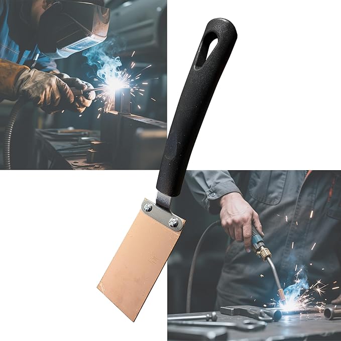 Copper Spoon Welding Backer Tool Set, Dual-Screw Secure Fastening, Straight/Curved/Square 3 Shapes, Welder Helper Essential Welding Equipment