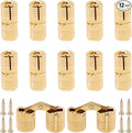 10mm Hidden Brass Barrel Hinges 180 Degree Opening Angle Cabinet Hinges for DIY Jewelry Box 12 Pack