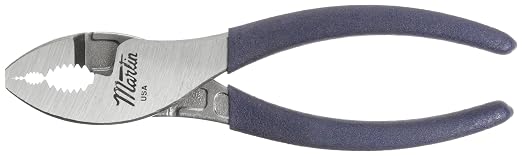Martin P208 Combination Slip Joint Plier with Plastic Grip, 8" Overall Length